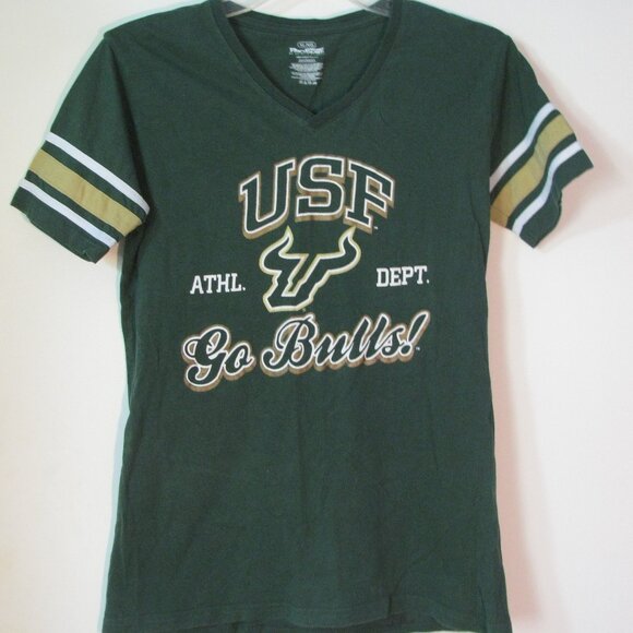 University of South Florida USF Bulls Jersey Juniors XL Jr Green Logo EUC - Picture 1 of 3